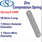 Zinc Compression Spring  57.15mm Long (11.13 OD x 1.04 WD) 690 (2 pack) from Century