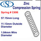 Zinc Compression Spring  38.1mm Long (15.88 OD x 1.04 WD) 692 (2 pack) from Century