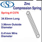 Zinc Compression Spring 76.2mm Long (14.3 OD x 1.37 WD) C766 (each) from Century