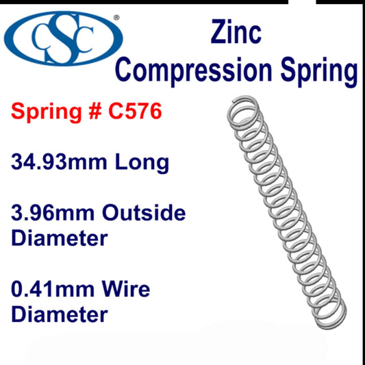 Zinc Compression Spring 76.2mm Long (14.3 OD x 1.37 WD) C766 (each) from Century