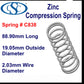 Stainless Steel Extension Spring  88.9mm Long(19.05 OD x 2.03 WD) SC002 (4 Pack) from Century