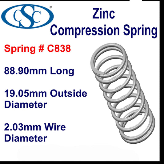Stainless Steel Extension Spring  88.9mm Long(19.05 OD x 2.03 WD) SC002 (4 Pack) from Century