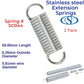 Stainless Steel Extension Spring 69.85mm Long (6.35 OD x 1.19 WD) SC046 (2 Pack) from Century
