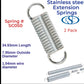 Stainless Steel Extension Spring 41.28mm Long (7.95 OD x 0.81 WD) SC052 (2 Pack) from Century
