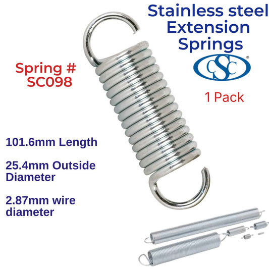 Stainless Steel Extension Spring 171.45mm Long (36.12 OD x 3.05 WD) SC100 (1 Pack) from Century