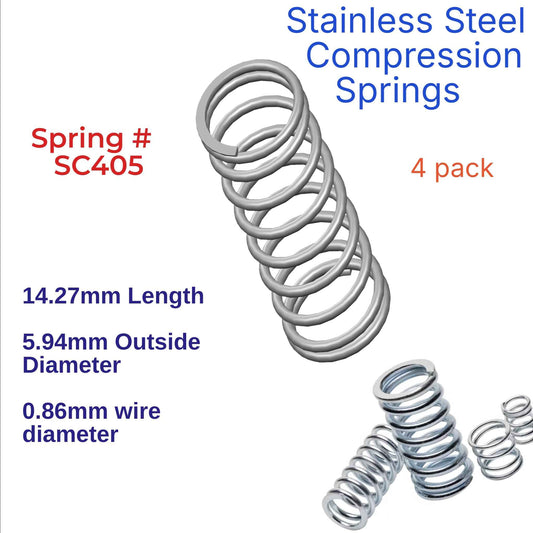Stainless Steel Compression Spring 26.19mm Long (6.35 OD x 0.79 WD) C407 (3 Pack) from Century