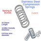 Stainless Steel Compression Spring 28.58mm Long (15.88 OD x 1.7 WD) C447 (2 Pack) from Century