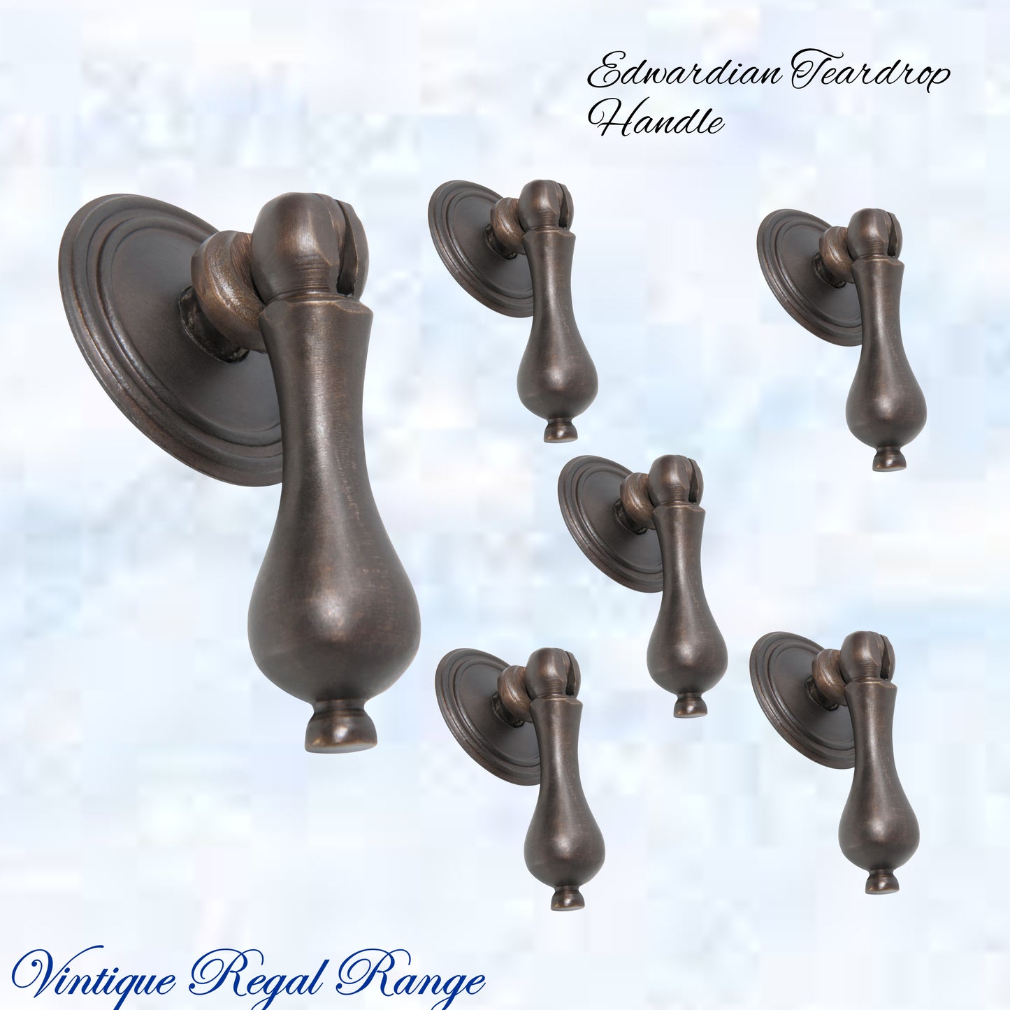 Edwardian Teardrop Antiqued Brass Cabinet / Drawer Handle (50mm teardrop)