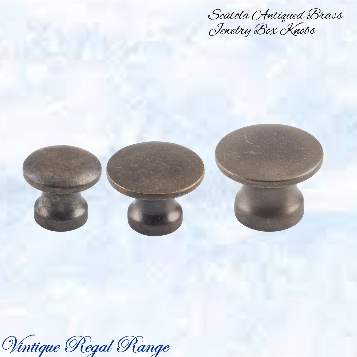 "Scatola" jewelery box premium Antiqued brass Knobs (3 sizes)
