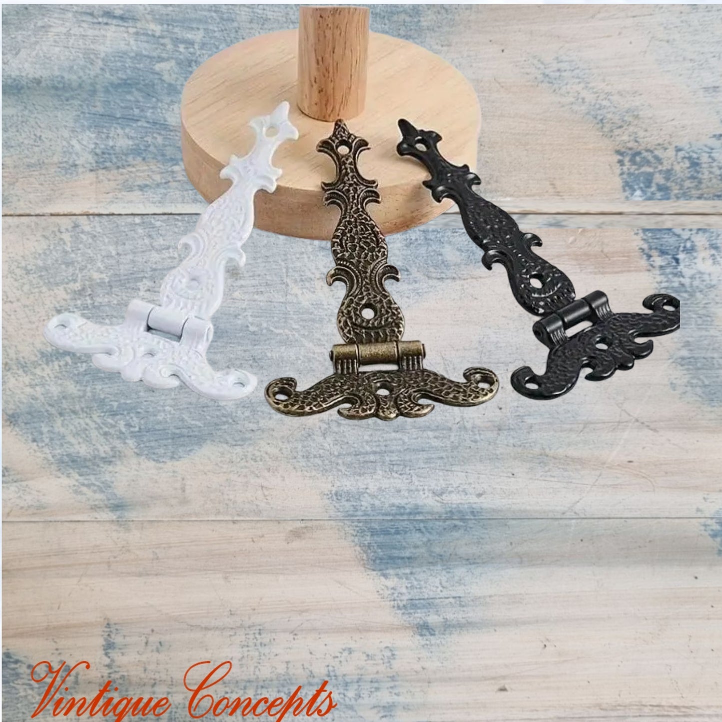 Antique Fancy Cabinet T-Hinge Bronze 114mm x 75mm