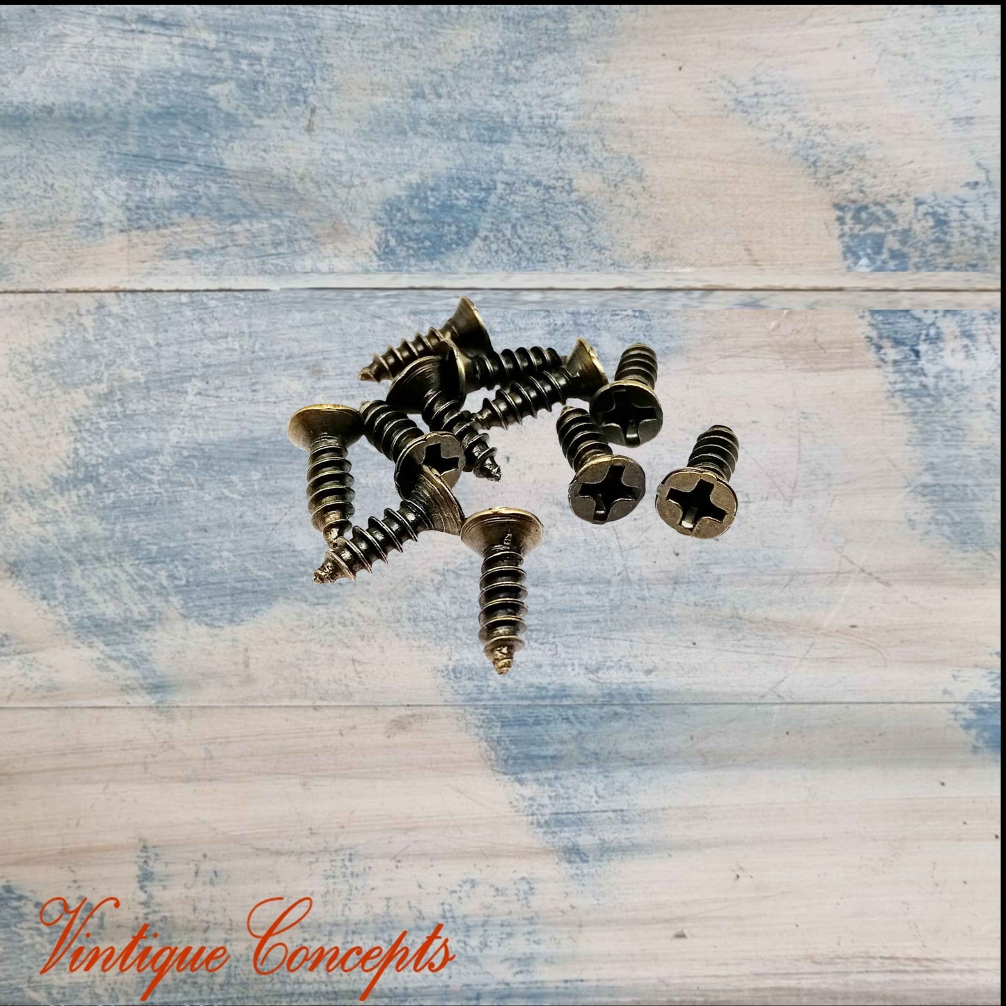 8mm long Bronze wood screw (pkt 10)