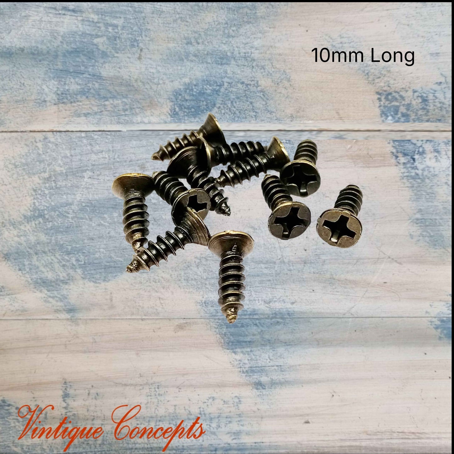 10mm long Bronze wood screw (pkt 10)