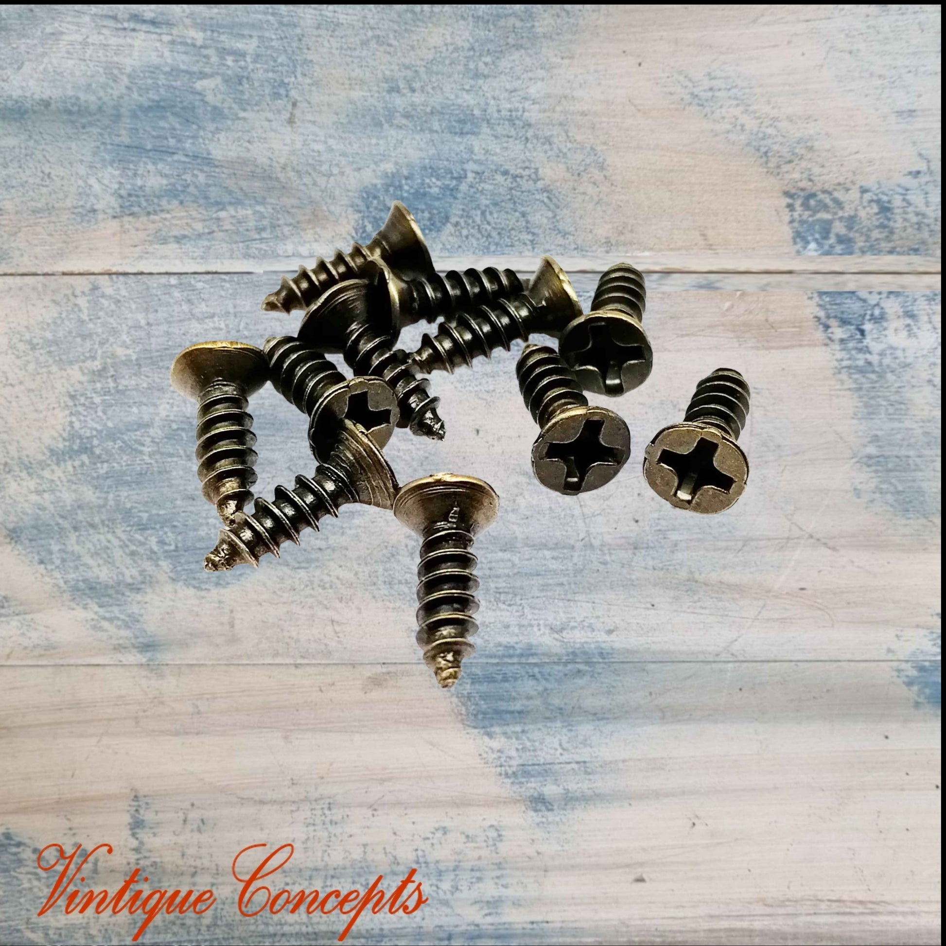 12mm long Bronze wood screw (pkt 10)