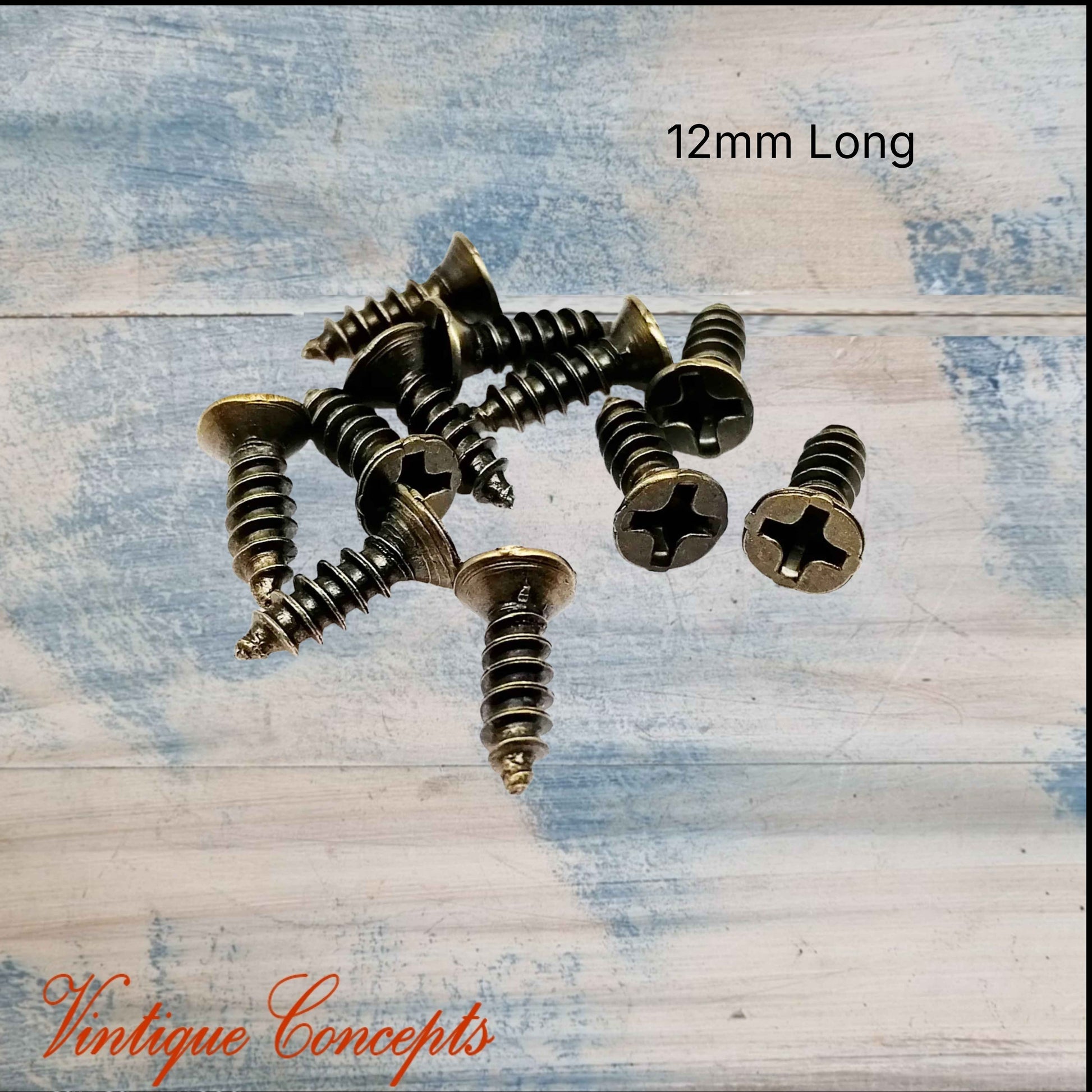 12mm long Bronze wood screw (pkt 10)
