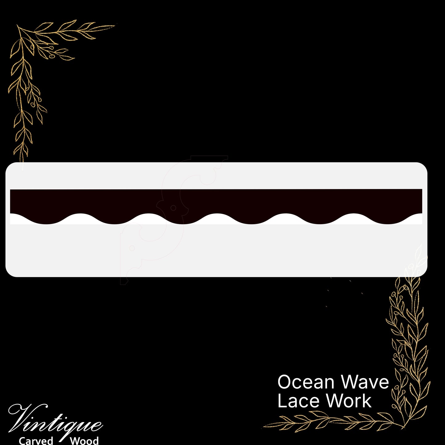Wooden Lacework Border- Carved Ocean Wave 90mm x 1050mm
