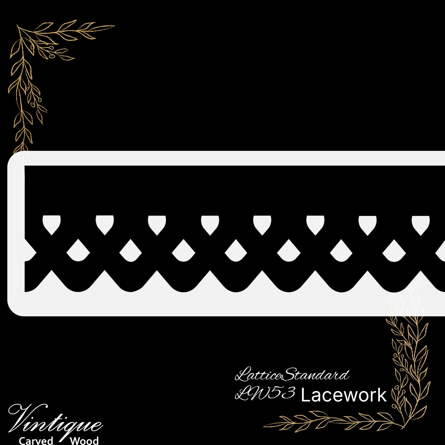 Wooden Lacework Border-Lattice DEEP (LW53) 115mm x 1050mm