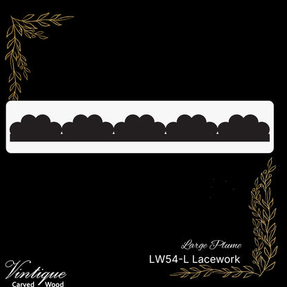 Wooden Lacework Border-Large Plume (LW54-L) 110mm x 1050mm