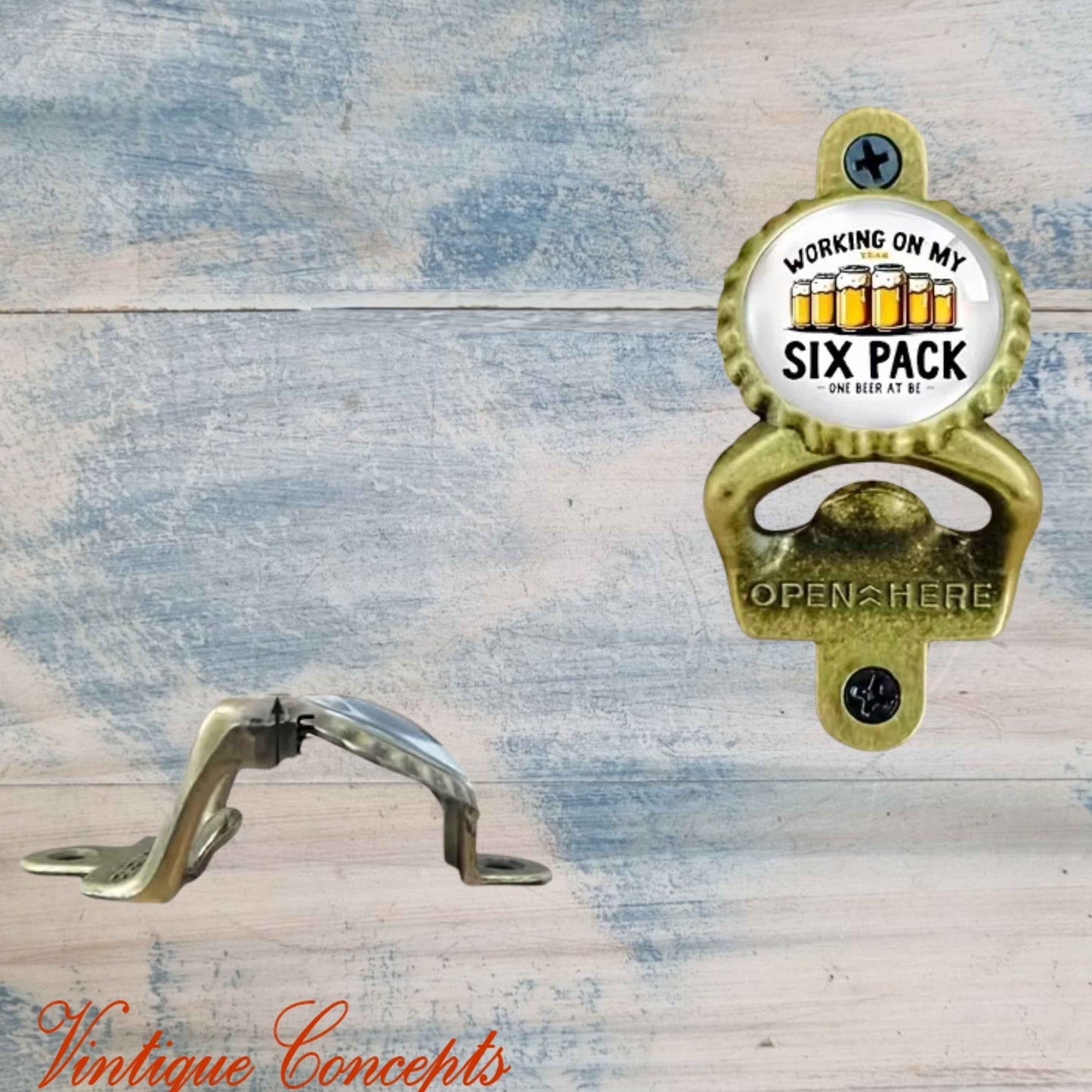 Working on my six pack- antique gold HD Wall Mounted Vintage Bottle opener for beer bottles
