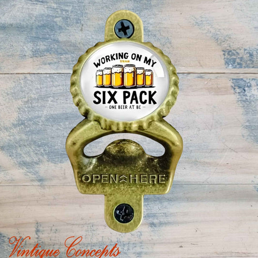 Working on my six pack- antique gold HD Wall Mounted Vintage Bottle opener for beer bottles