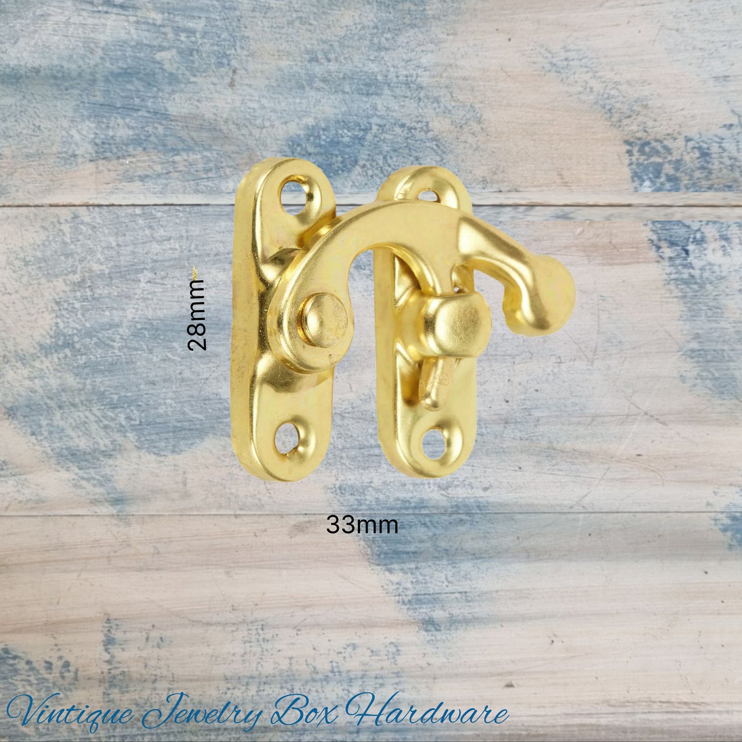 Vintage Style GOLD Swing Box Clasp Closure Lock Latch (2 Sizes)