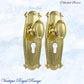 Polished Brass Chateau Door knob W/backplate 197 x 68mm - Vintique Concepts