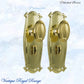 Polished Brass Chateau Door knob W/backplate 197 x 68mm - Vintique Concepts