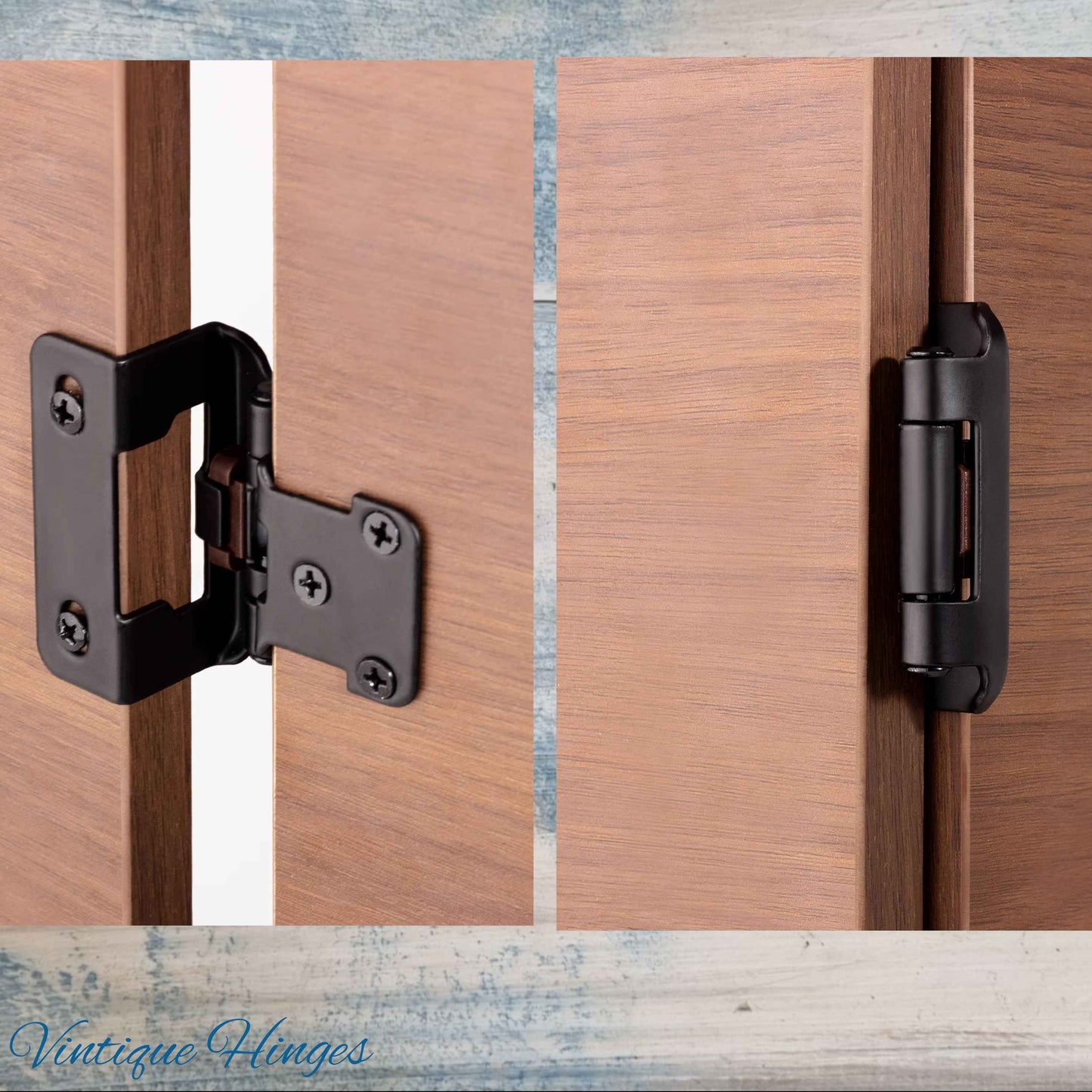 Self-Closing Overlay Hinges -Concealed Black  57mm x28mm for cabinets-NEW