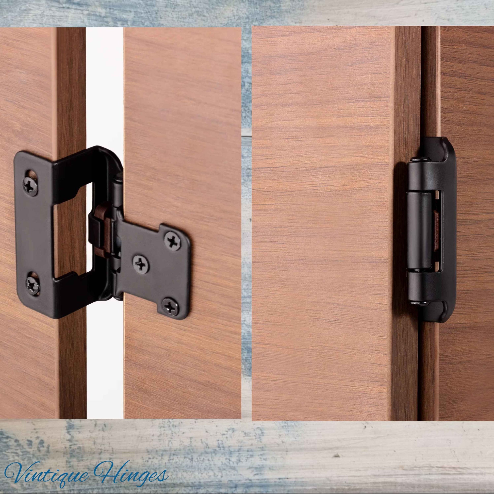 Self-Closing Overlay Hinges -Concealed Black  57mm x28mm for cabinets-NEW