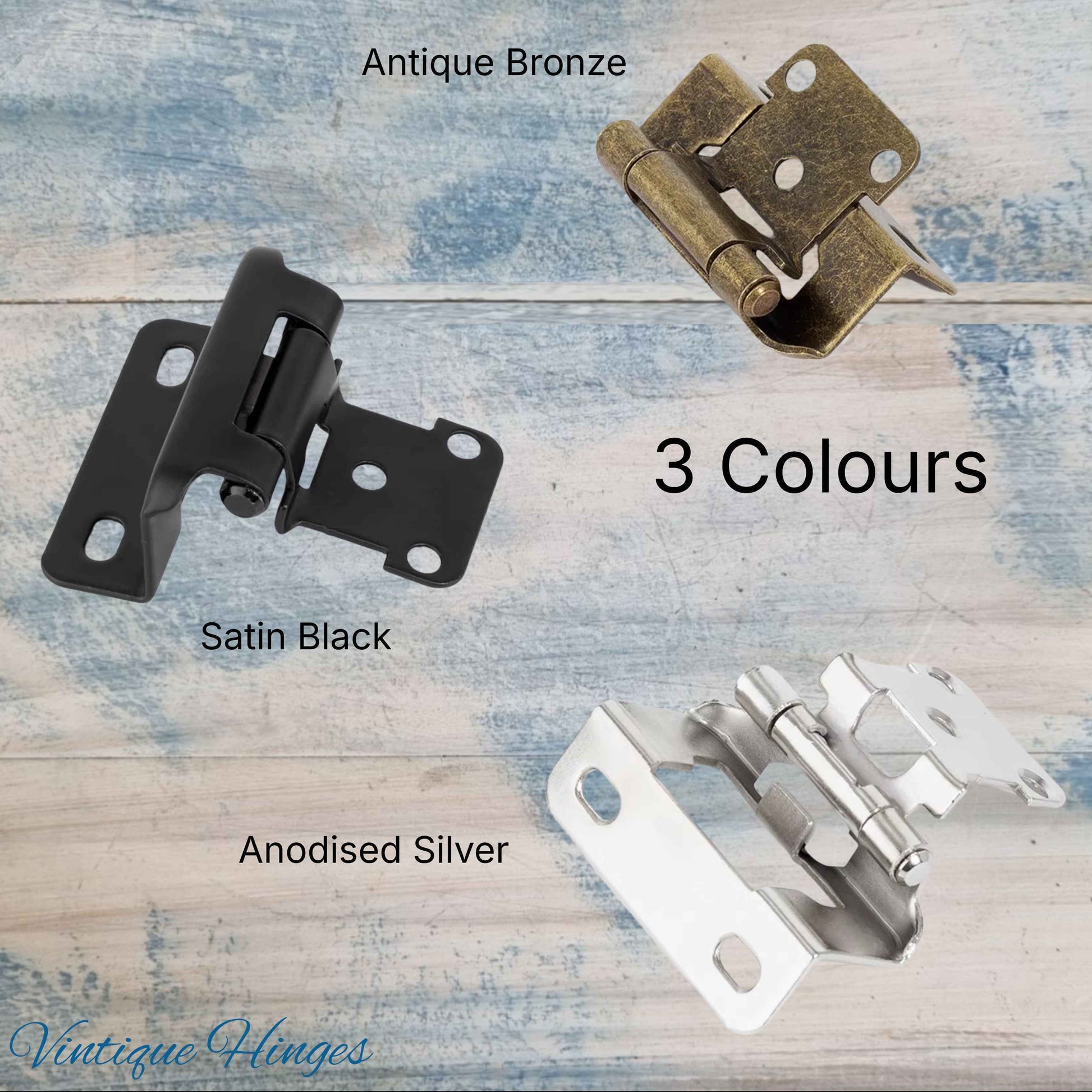 Self-Closing Overlay Hinges -Concealed Black  57mm x28mm for cabinets-NEW