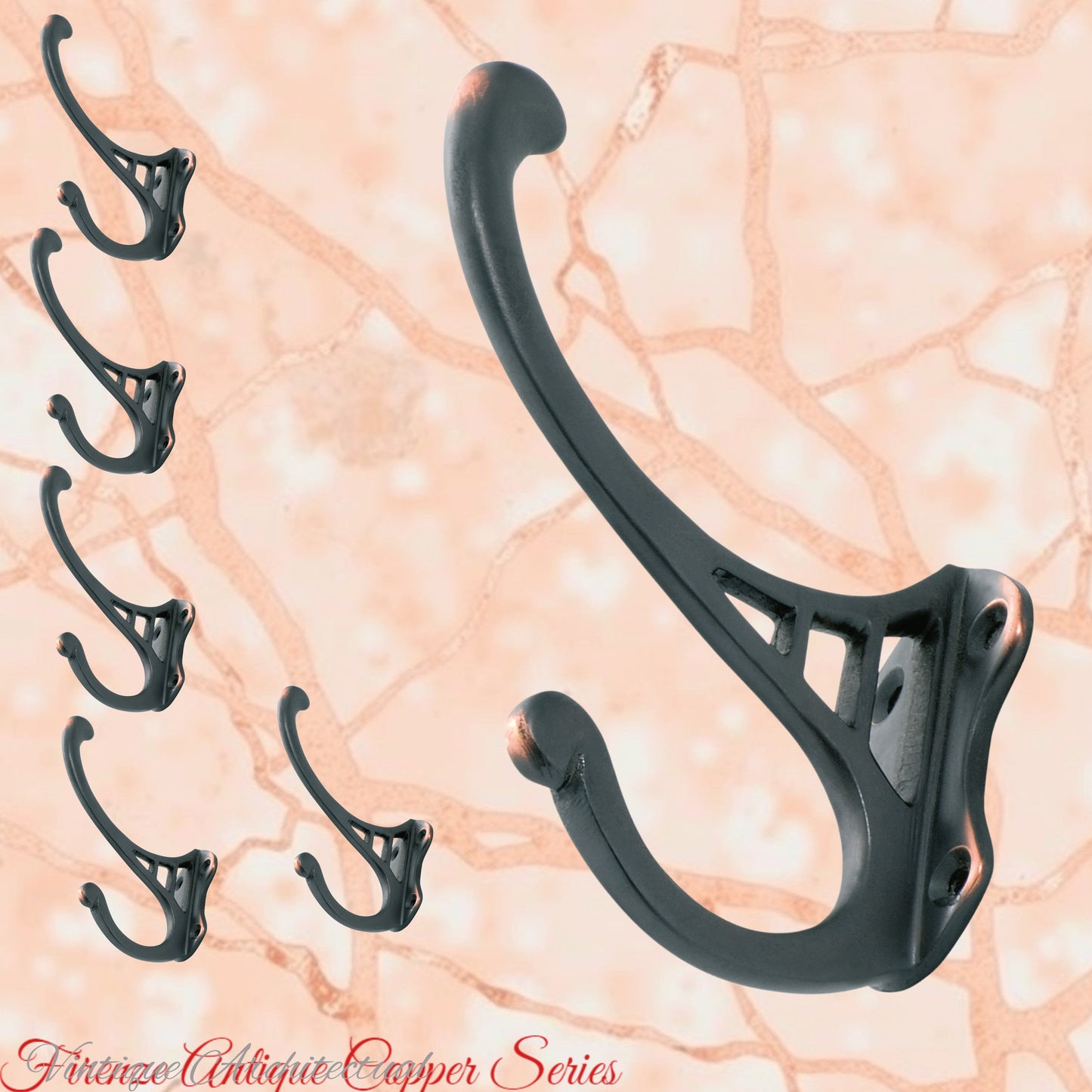 Heritage F-Series Solid brass Coat Hook 95mm x 70mm (3 Colours)