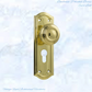 Polished Brass Bordeaux Door knob W/backplate 175 x 58mm - Vintique Concepts