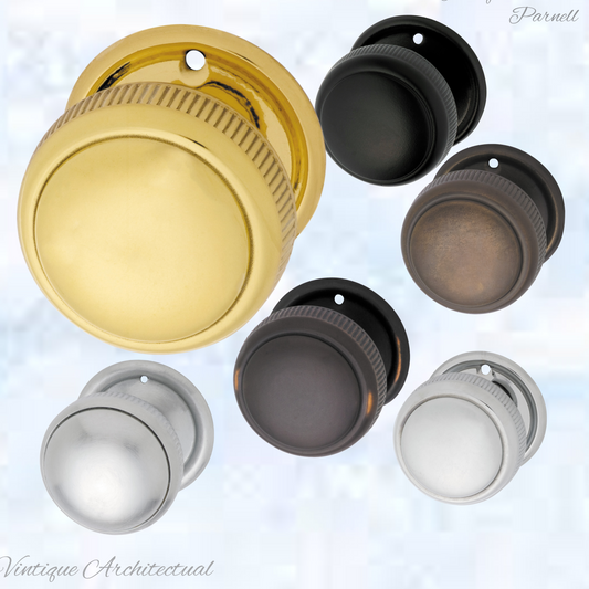 Parnell Brass Ribbed Edge Large Knob 52mm Dia (6 Finishes)