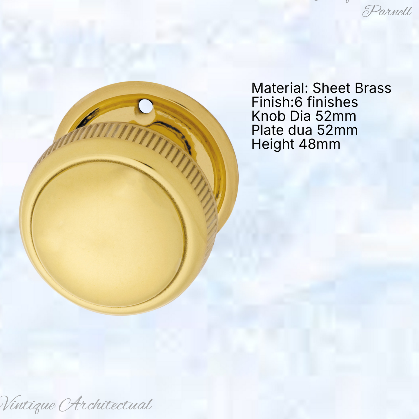 Parnell Brass Ribbed Edge Large Knob 52mm Dia (6 Finishes)