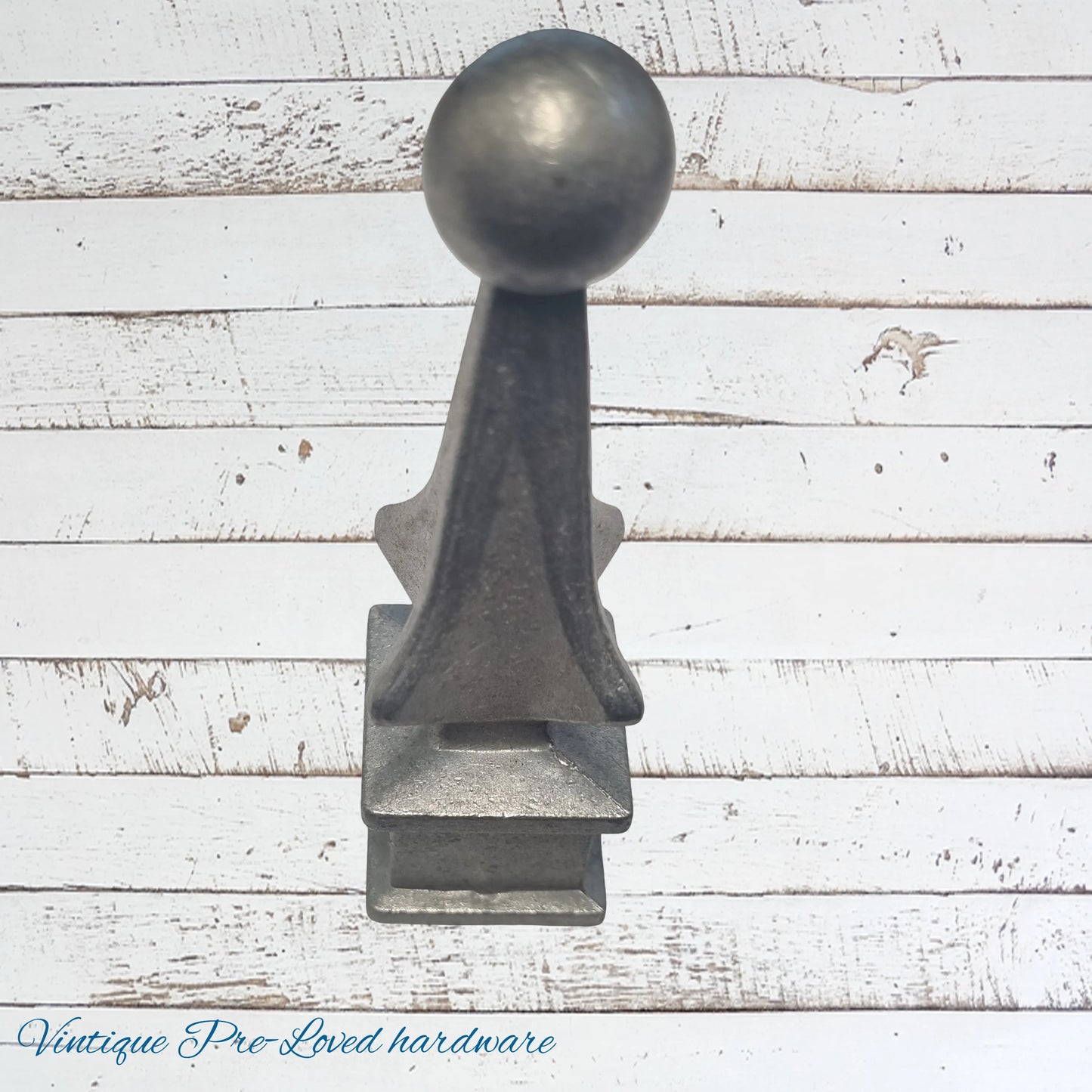 Cast Spire Ball Regal cross 100mm Long-plain finish (pre-loved)-17mm SQUARE internal hole