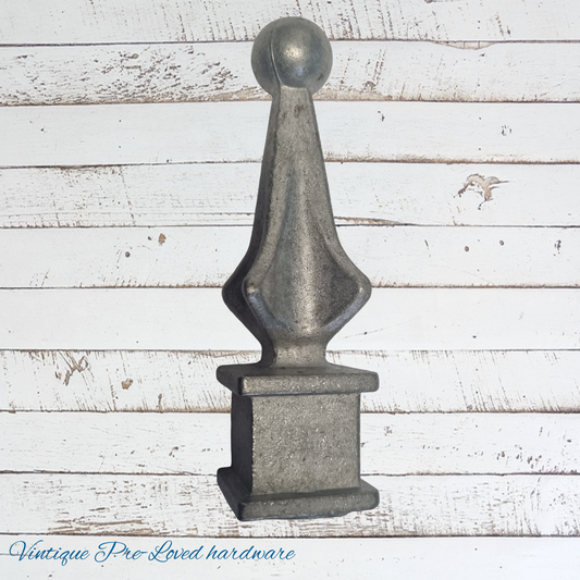 Cast Spire Ball Regal cross 100mm Long-plain finish (pre-loved)-17mm SQUARE internal hole