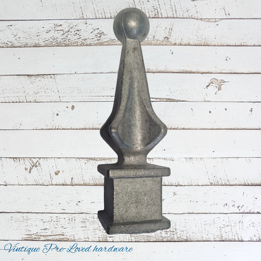 Cast Spire Ball Regal cross 100mm Long-plain finish (pre-loved)-17mm SQUARE internal hole