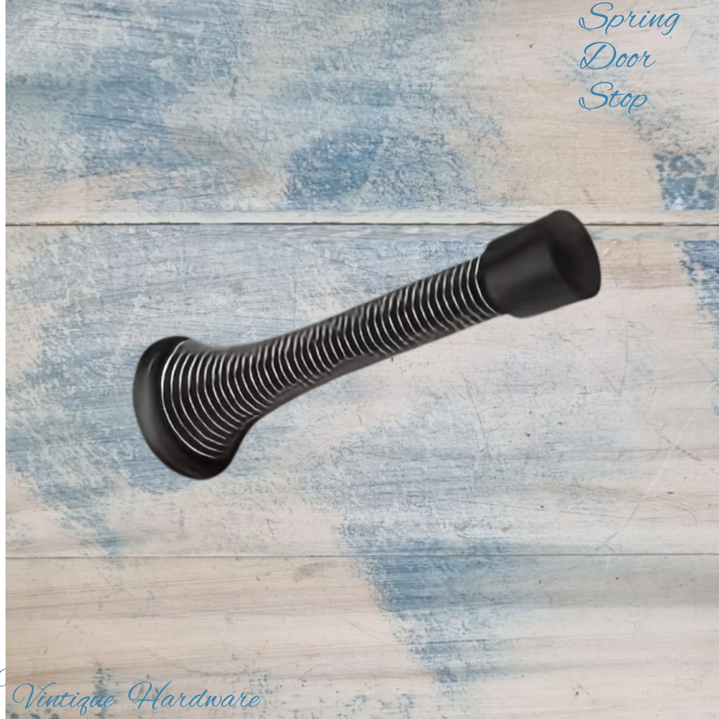 Stainless Steel Wall Spring DOOR STOPPER -Black 85mm long