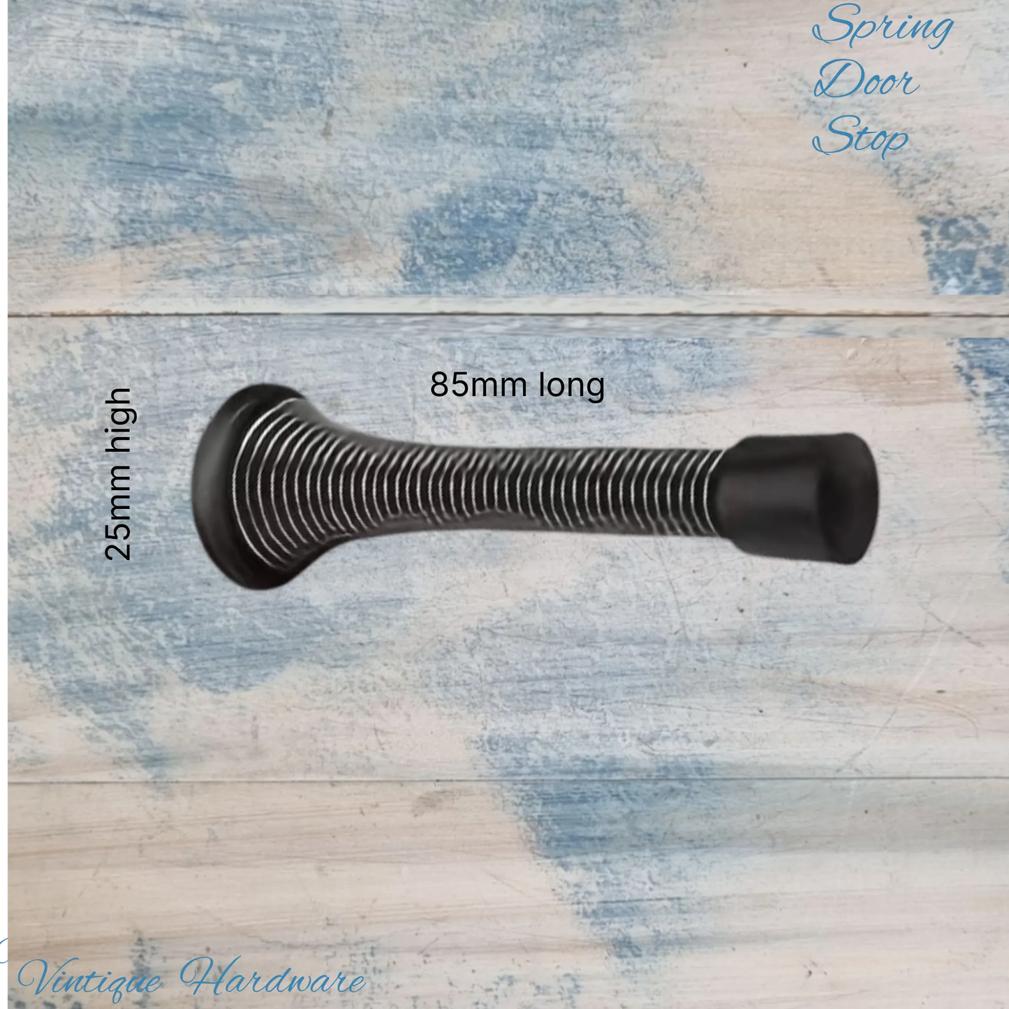 Stainless Steel Wall Spring DOOR STOPPER -Black 85mm long