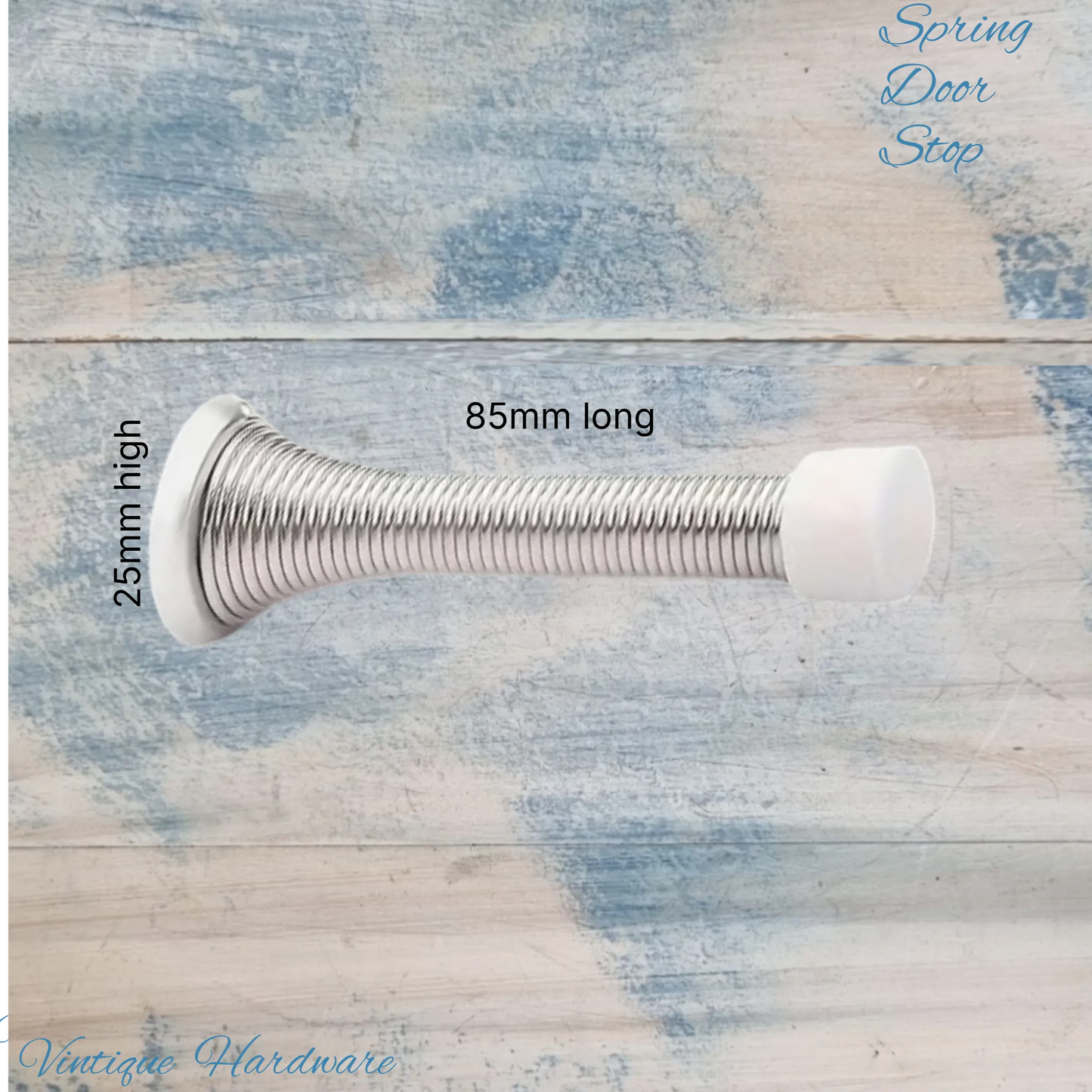 Stainless Steel Wall Spring DOOR STOPPER -SILVER 85mm long