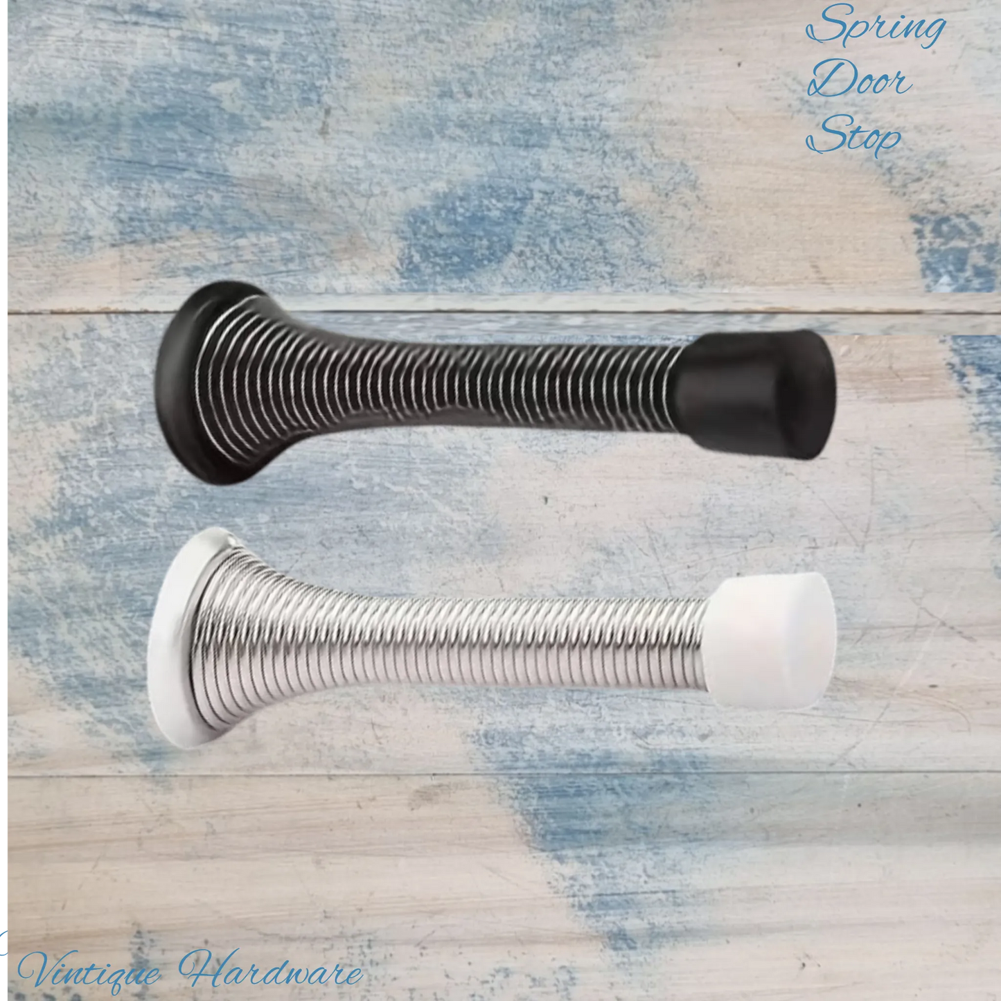 Stainless Steel Wall Spring DOOR STOPPER -Black 85mm long