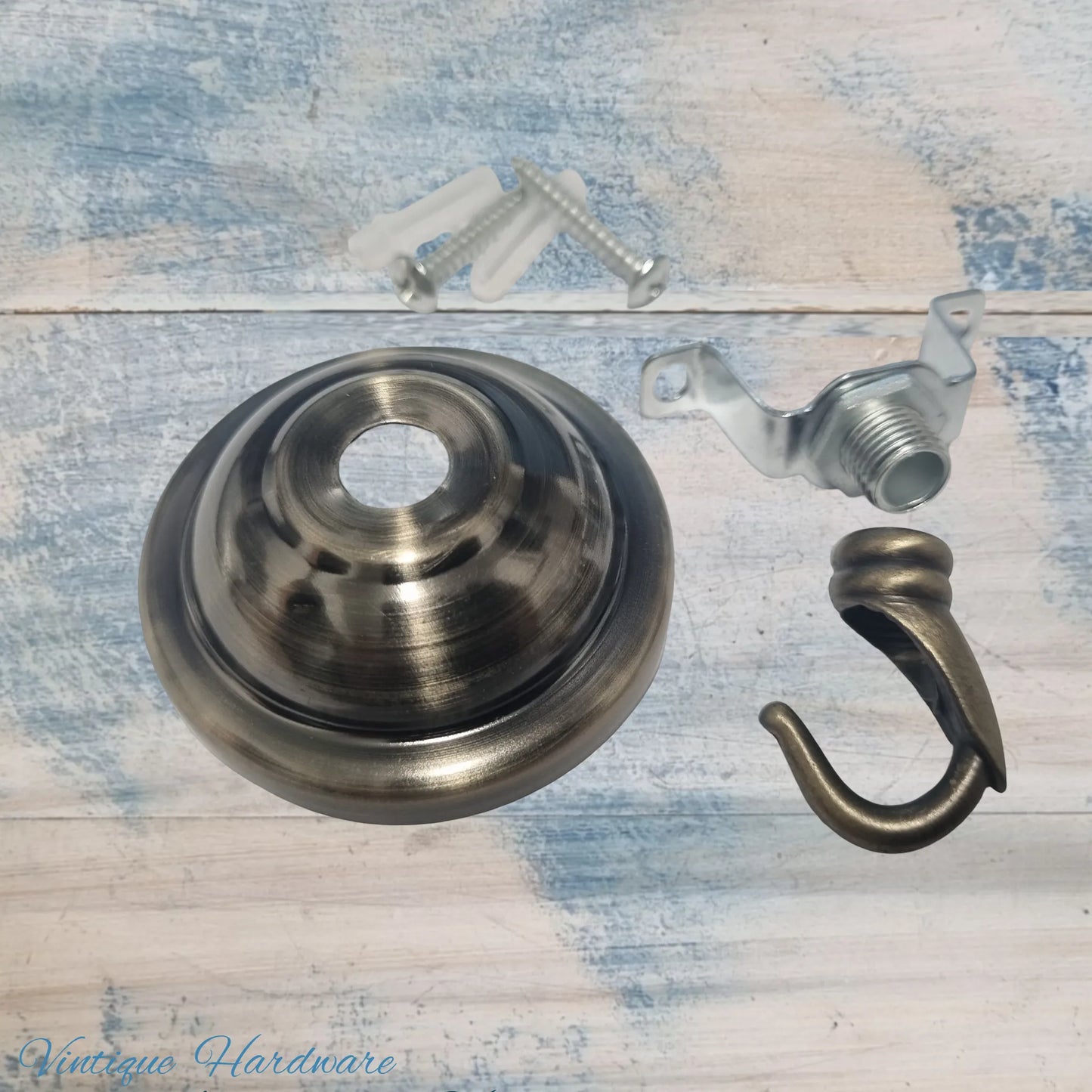 Teardrop Ceiling Rose Cover Plate Lamp ,chandelier, plant Hook-Olde Gold