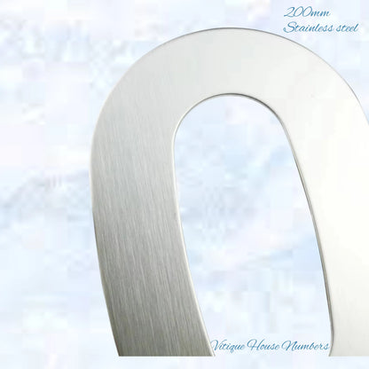 Premium 200mm 304 Stainless steel silver floating Street numbers (0-9)