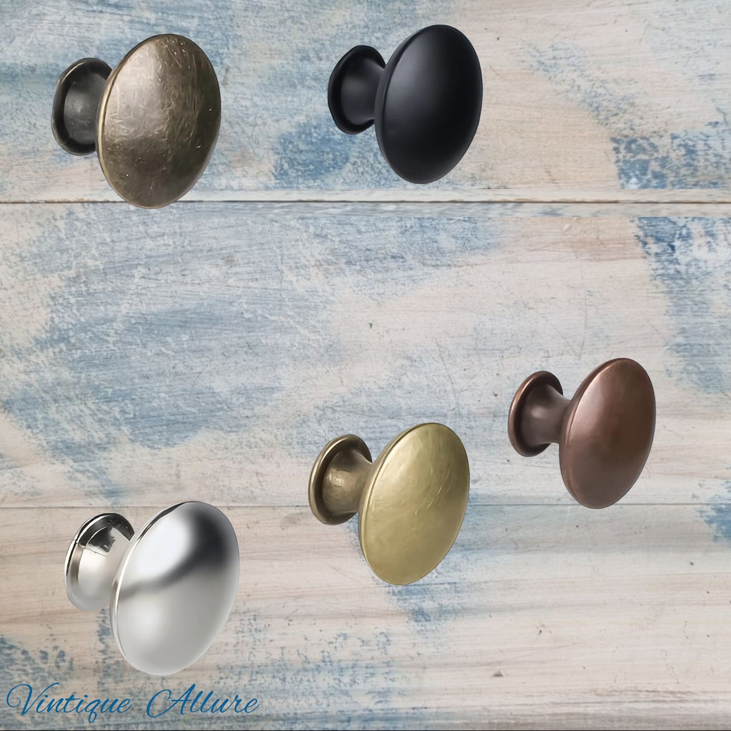 Allure Smooth Alloy Antique Red Bronze colour 30mm Drawer or Cabinet Knob
