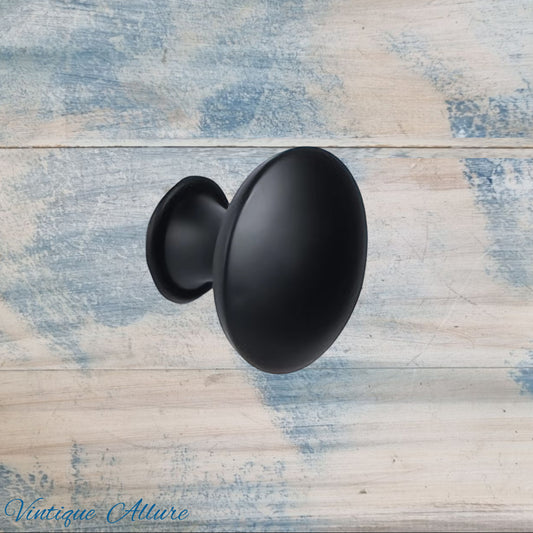 Allure Smooth Alloy Antique Black Cabinet Knob 30mm