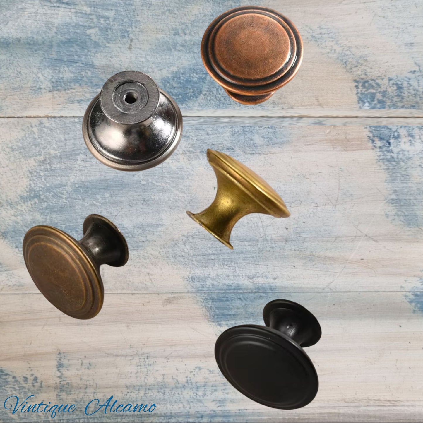 Alcamo Ringed Antique Silver finish 29mm Drawer or Cabinet Knob