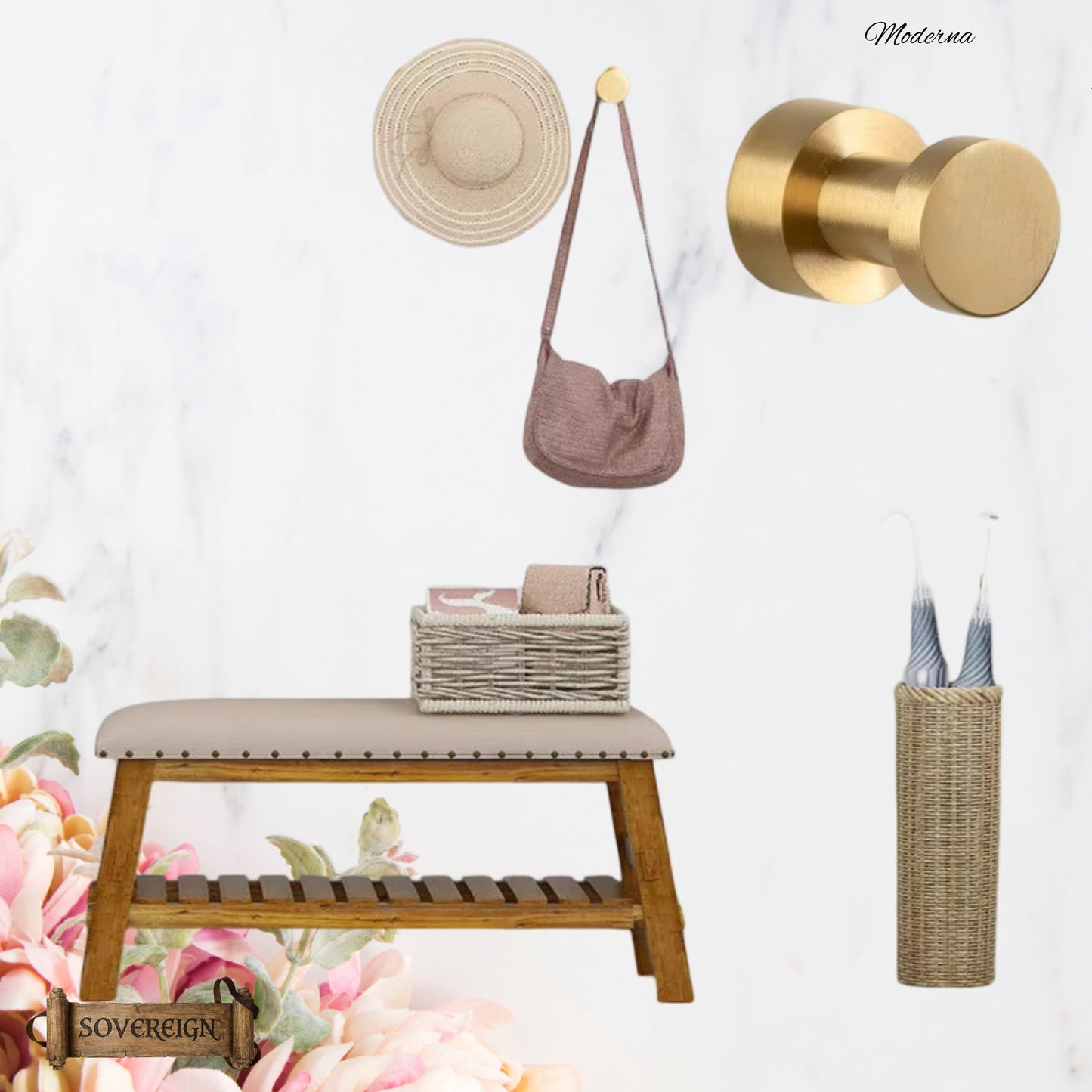 Sovereign Moderna Brass button robe hook  -3 Luxury Finishes