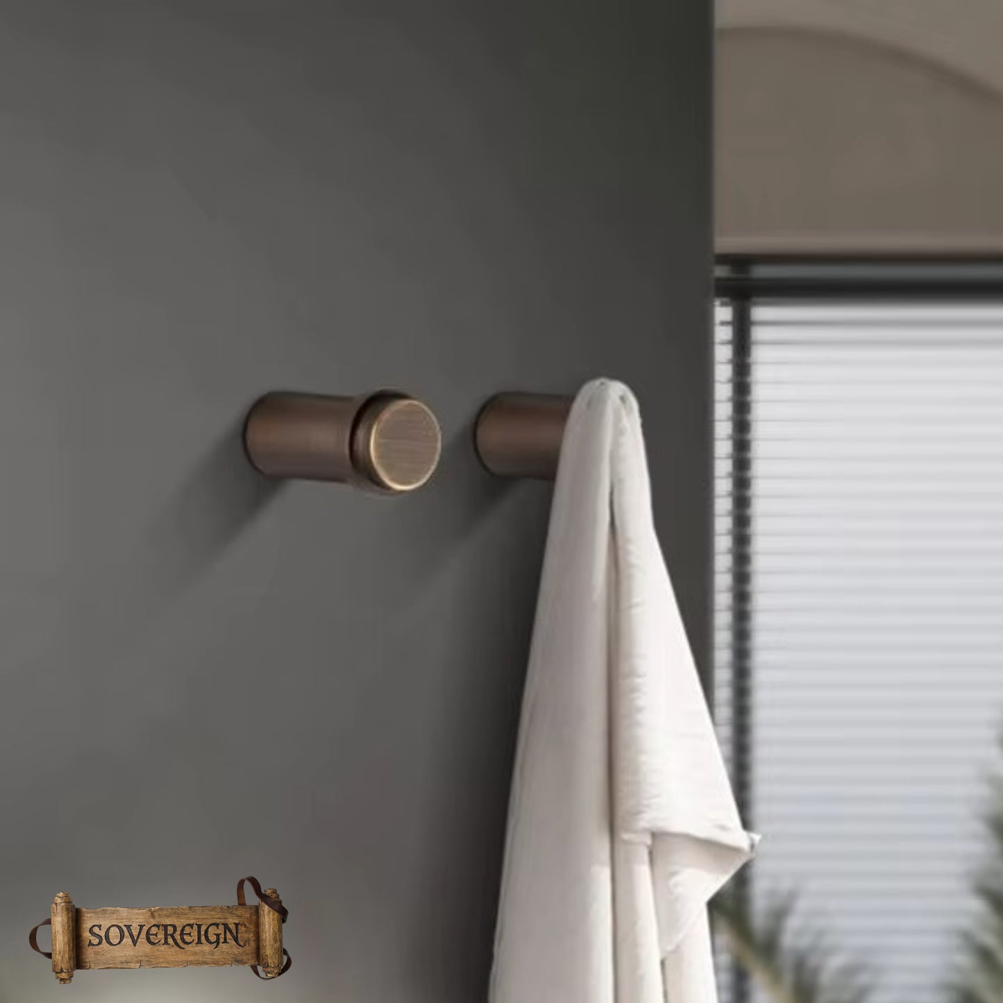 Sovereign Moderna Brass Ringed robe hook  -3 Luxury Finishes