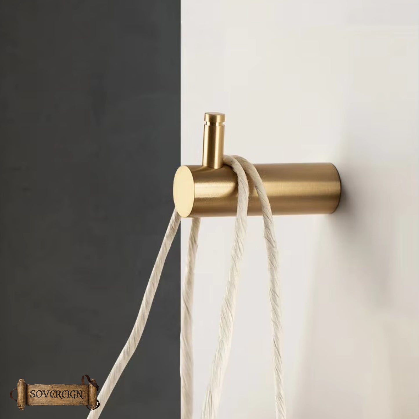 Sovereign Moderna Brass Upright robe hook  -3 Luxury Finishes