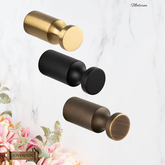 Sovereign Moderna Brass Recessed groove robe hook  -3 Luxury Finishes