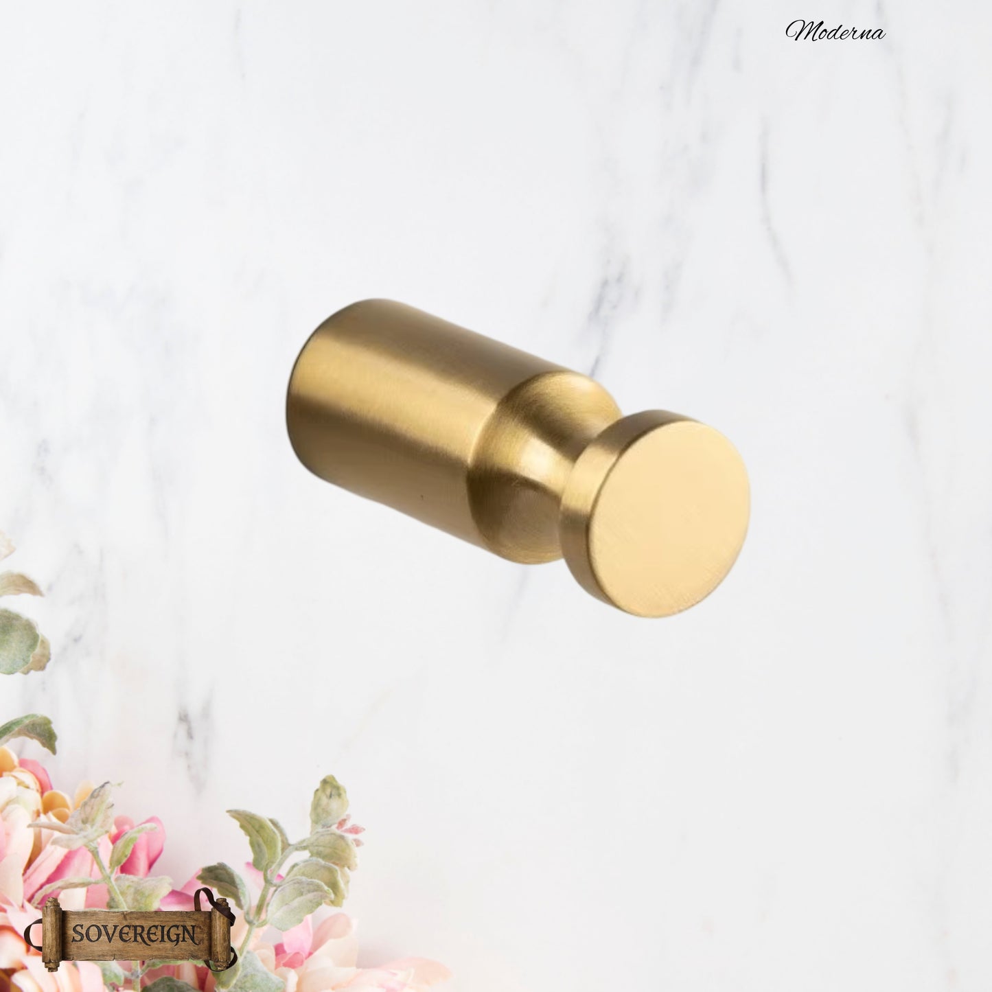 Sovereign Moderna Brass Recessed groove robe hook  -3 Luxury Finishes